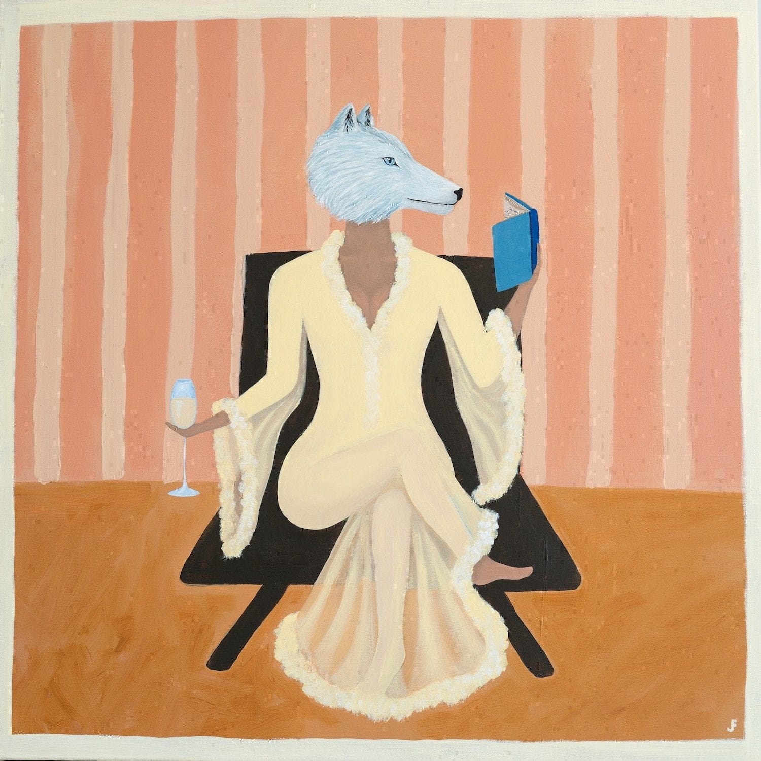 Bubbles & Books - Original Artwork-Original Art-Jasmine Forcadilla-Greenhouse Interiors Pty Ltd