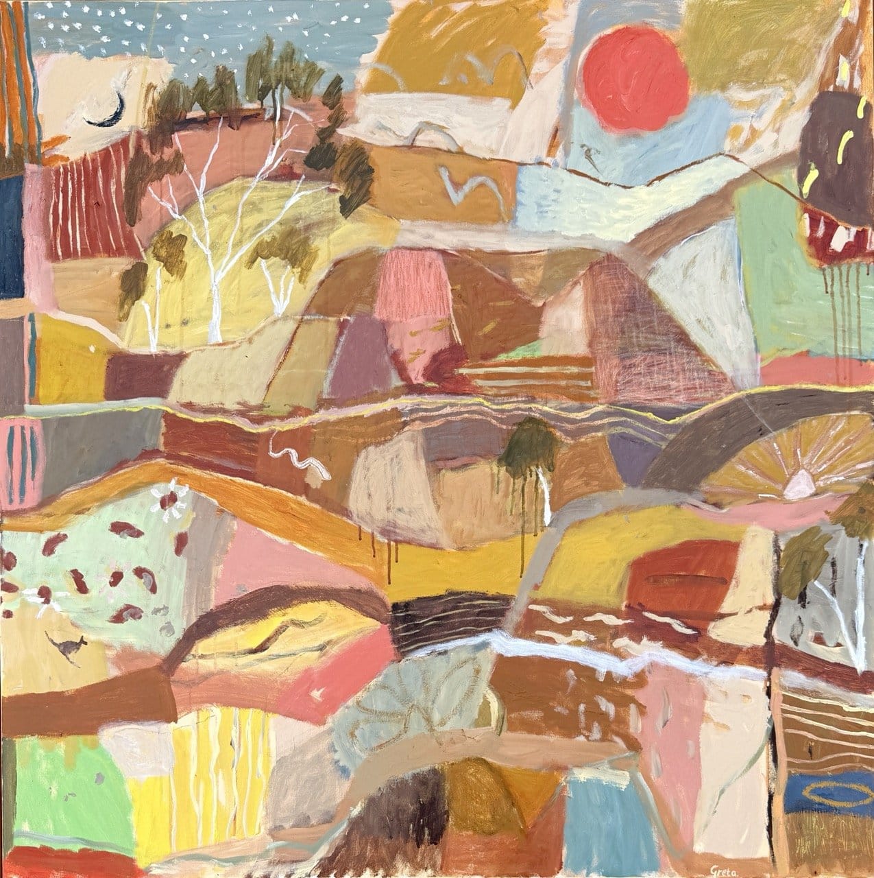 Red Sun, Old Tracks - Original Artwork