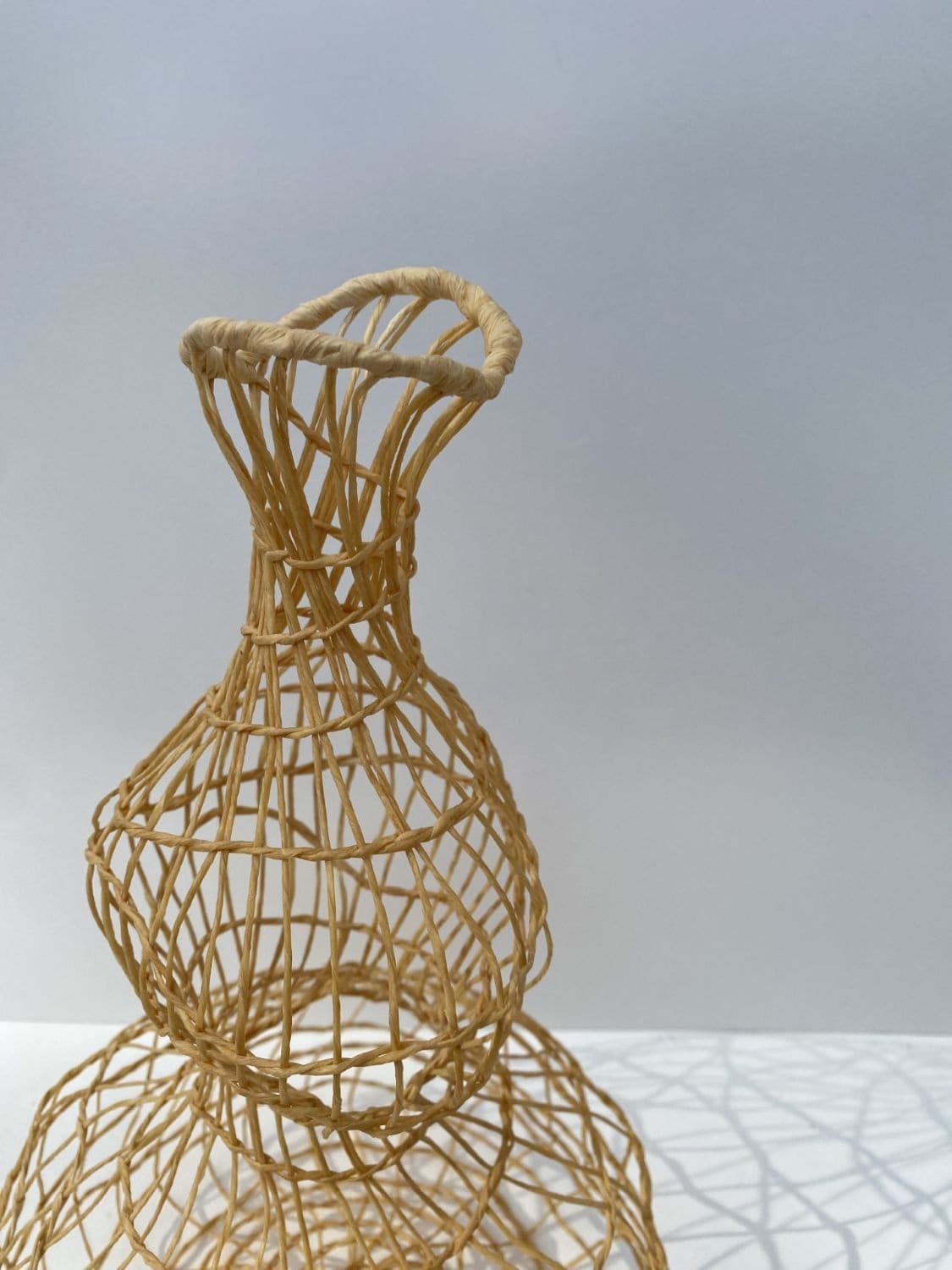 Woven Vase In Pale Yellow