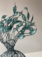 Woven Vase In Emerald Green
