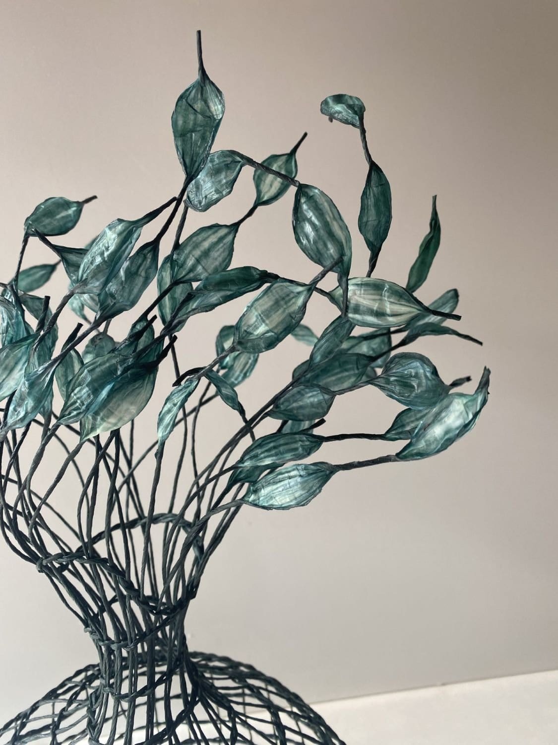 Woven Vase In Emerald Green