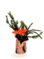 Short Crush Vase 'Peach / Forest'-Ceramics-Lauren Barton-Greenhouse Interiors Pty Ltd