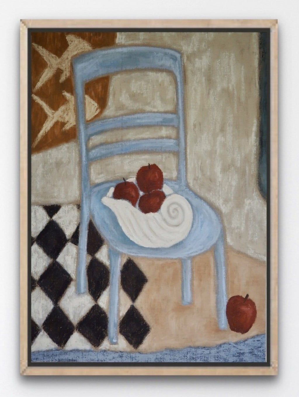 Blue Chair, Red Apples - Original Art