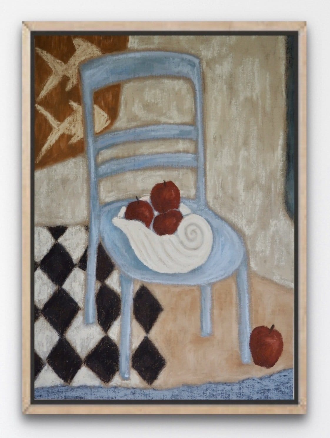 Blue Chair, Red Apples - Original Art