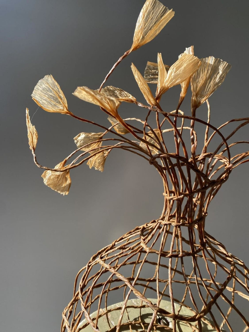 Woven Vase In Natural Brown