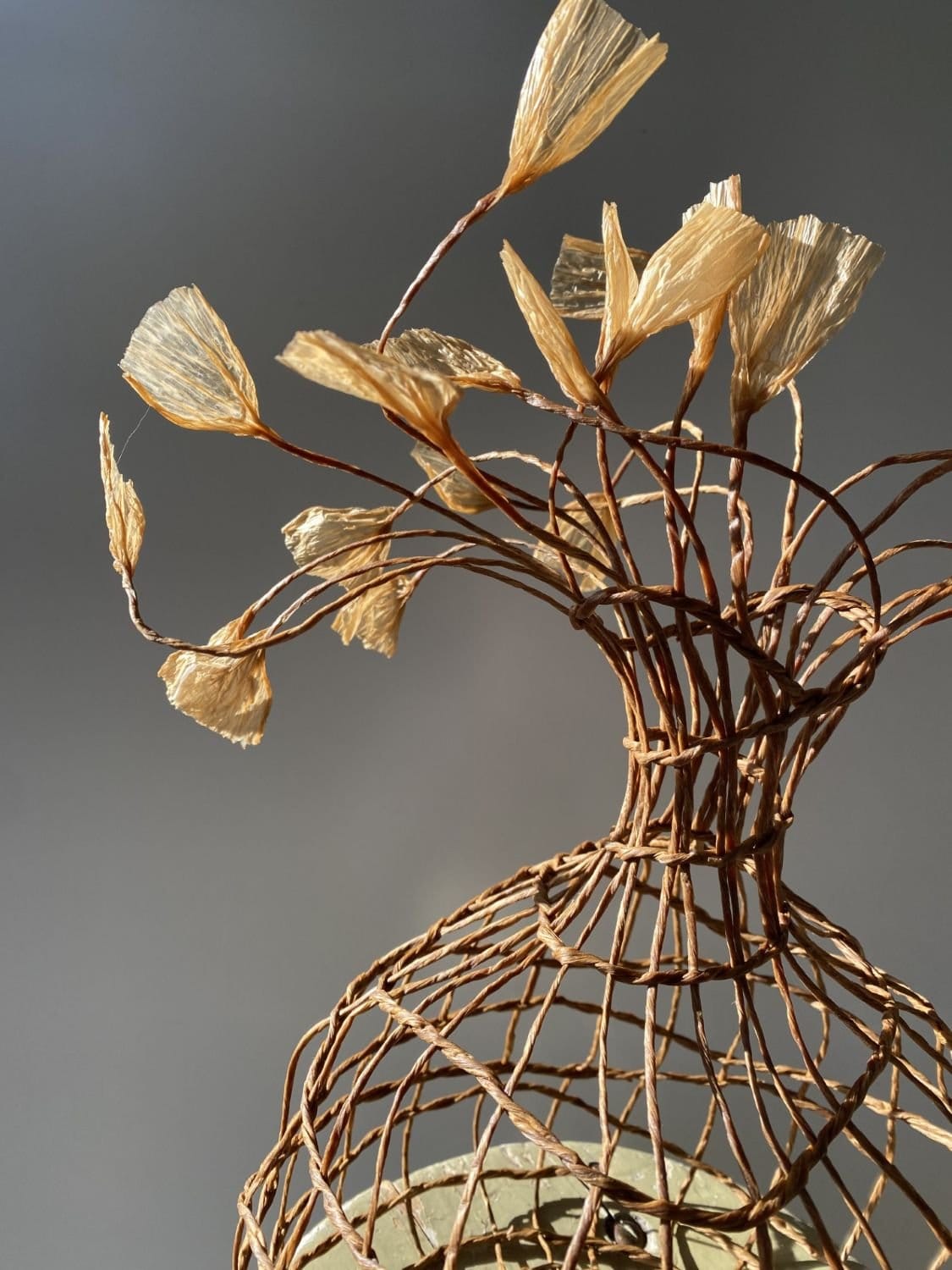 Woven Vase In Natural Brown