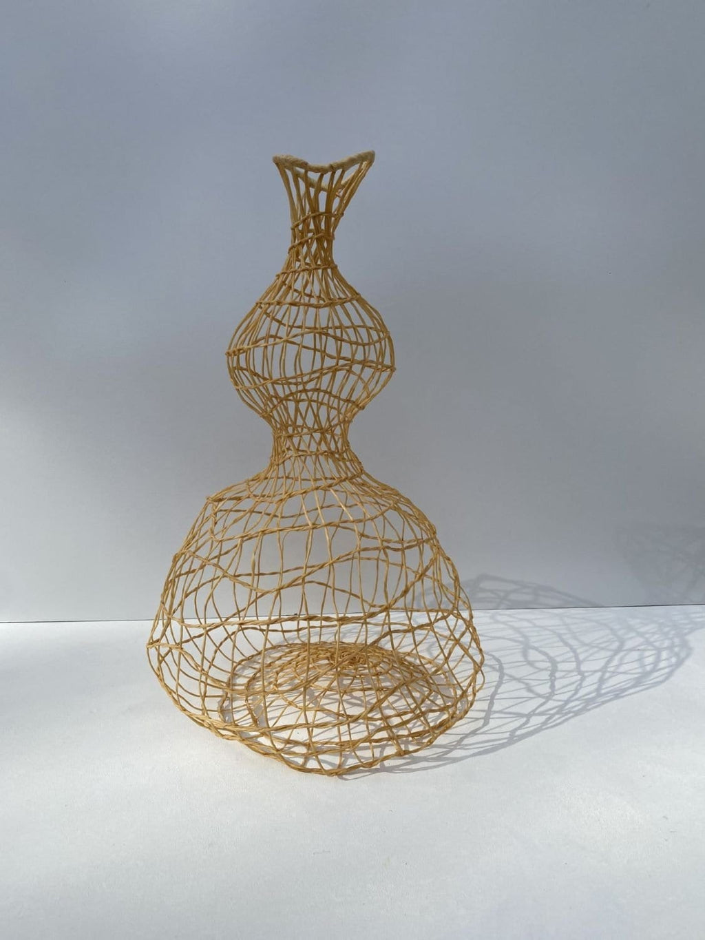 Woven Vase In Pale Yellow