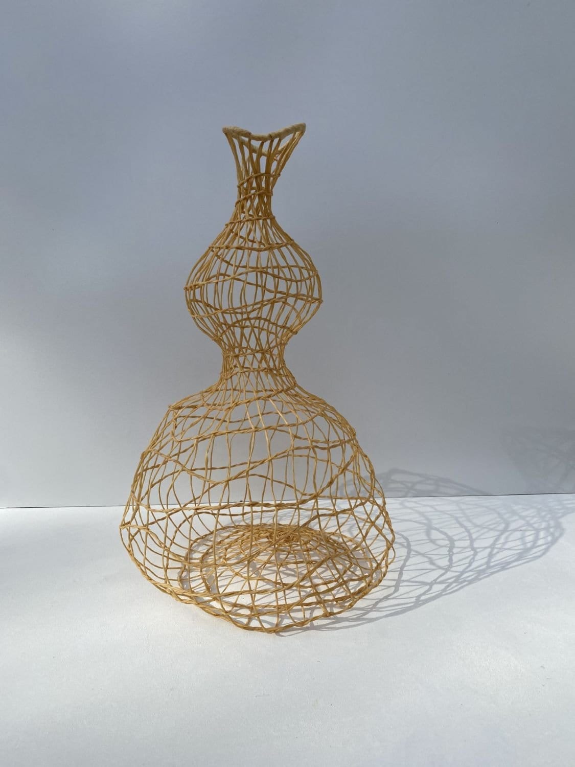 Woven Vase In Pale Yellow