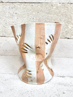 Mid Crush Vase - 'Gold Pink Nude Stripe'