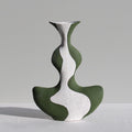 Olive Green Groovy Vessel-Ceramics-Formantics-Greenhouse Interiors Pty Ltd