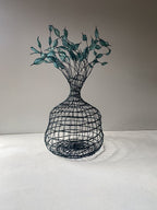 Woven Vase In Emerald Green