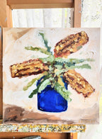 Banksia In Blue Glass - Original Art