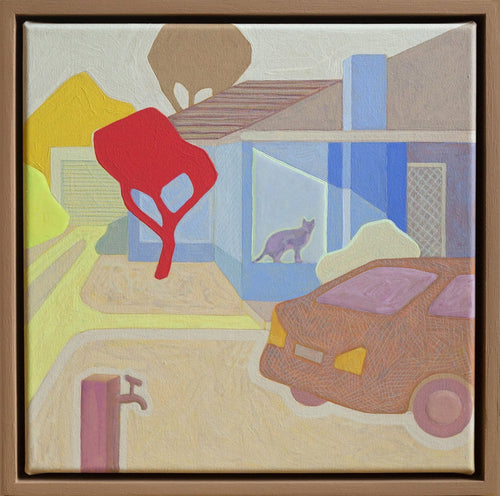 House With Cat - Original Art