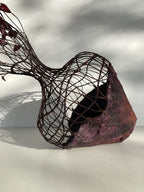 Plaster Of Paris Vessel In Shades Of Burgundy