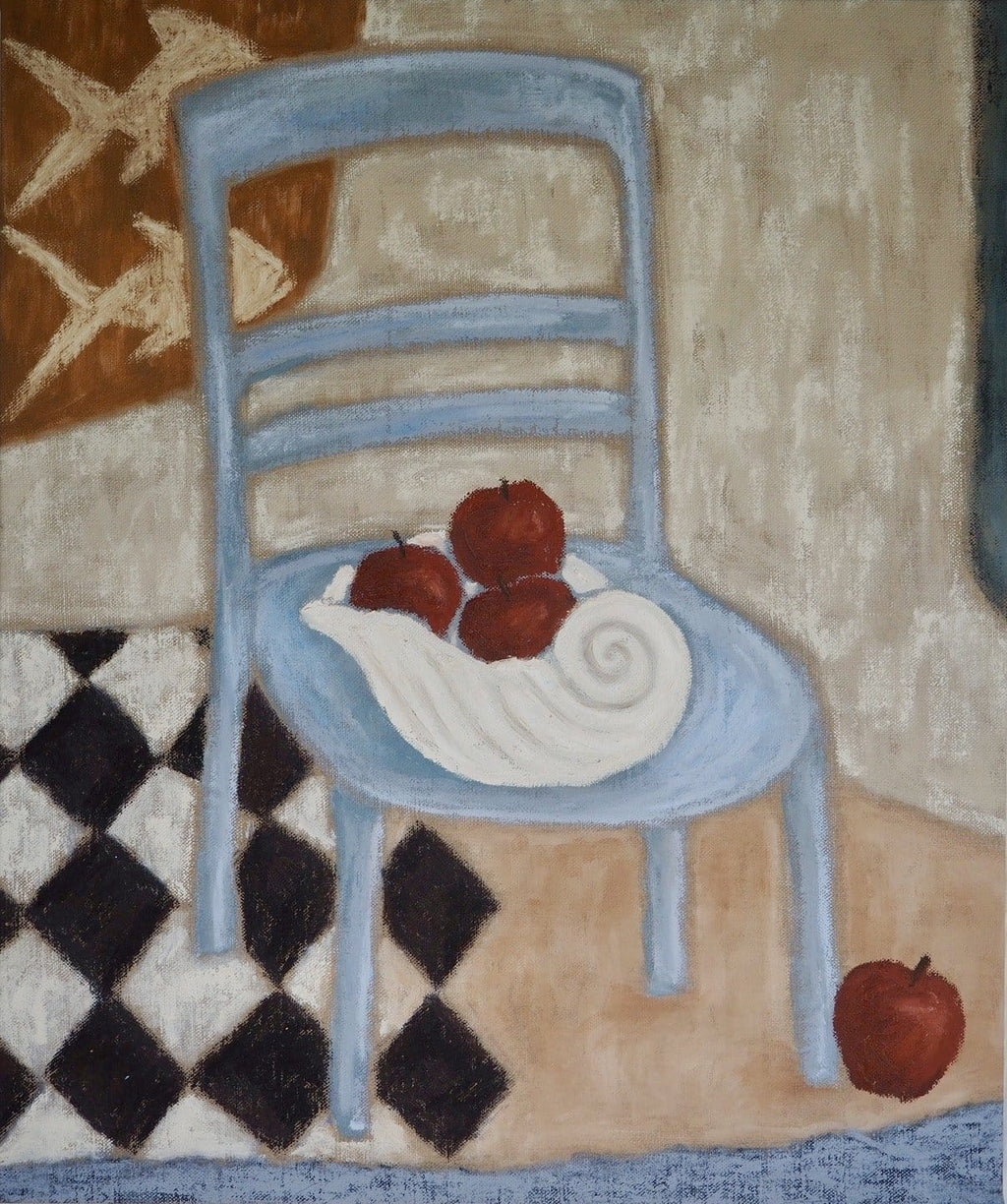 Blue Chair, Red Apples - Original Art