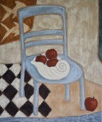 Blue Chair, Red Apples - Original Art