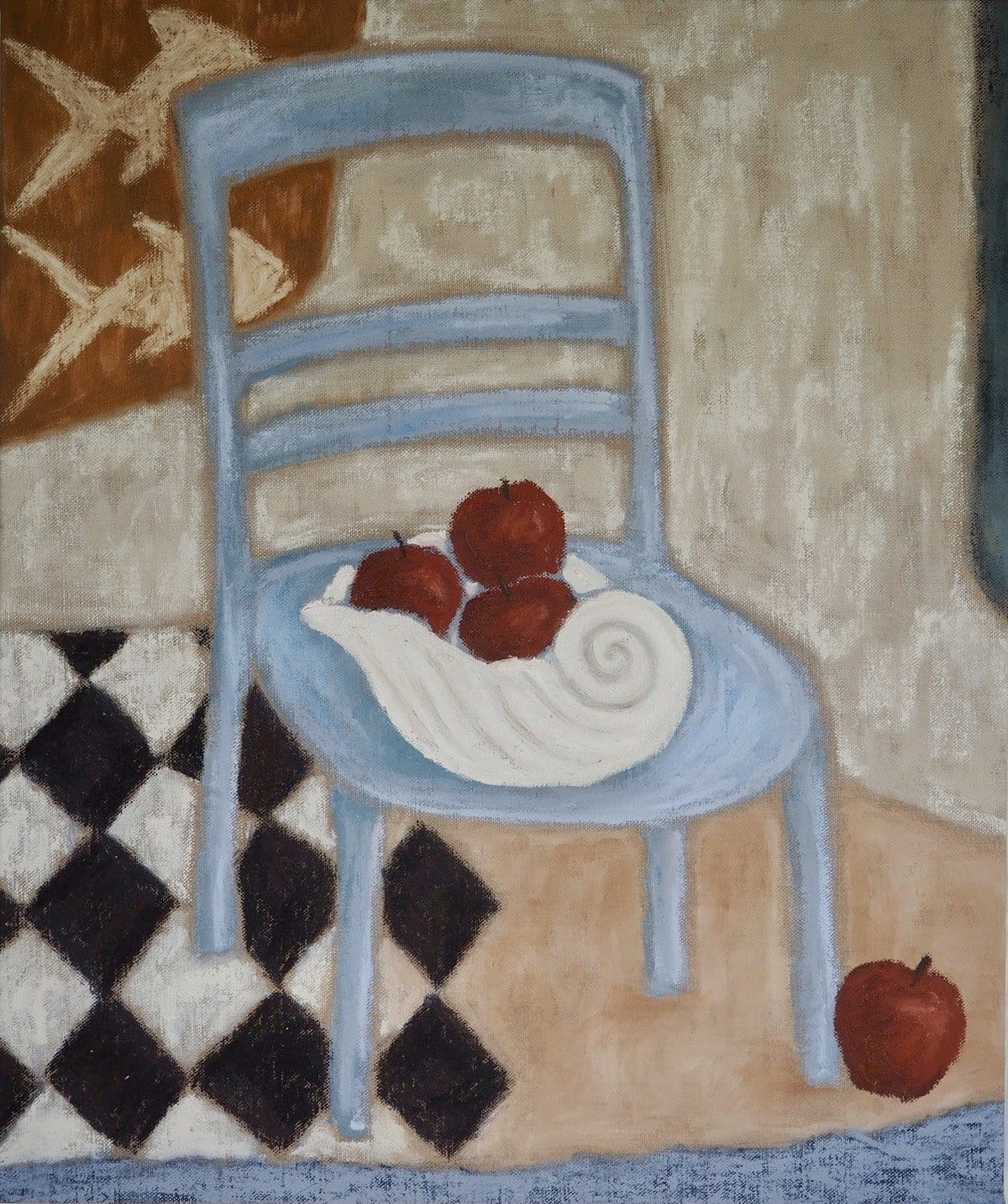 Blue Chair, Red Apples - Original Art