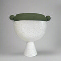 Ball Vase In Olive Green And White-Ceramics-Formantics-Greenhouse Interiors Pty Ltd