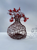 Woven Vase In Red