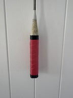 Vintage Badminton Racquet With Woven Heart - Dark Pink