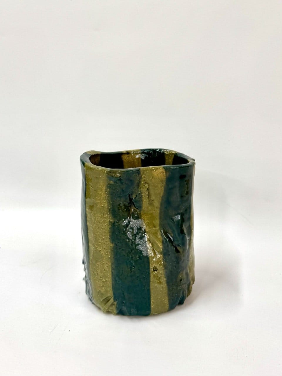 Short Crush Vase 'Grass Forest Stripe'
