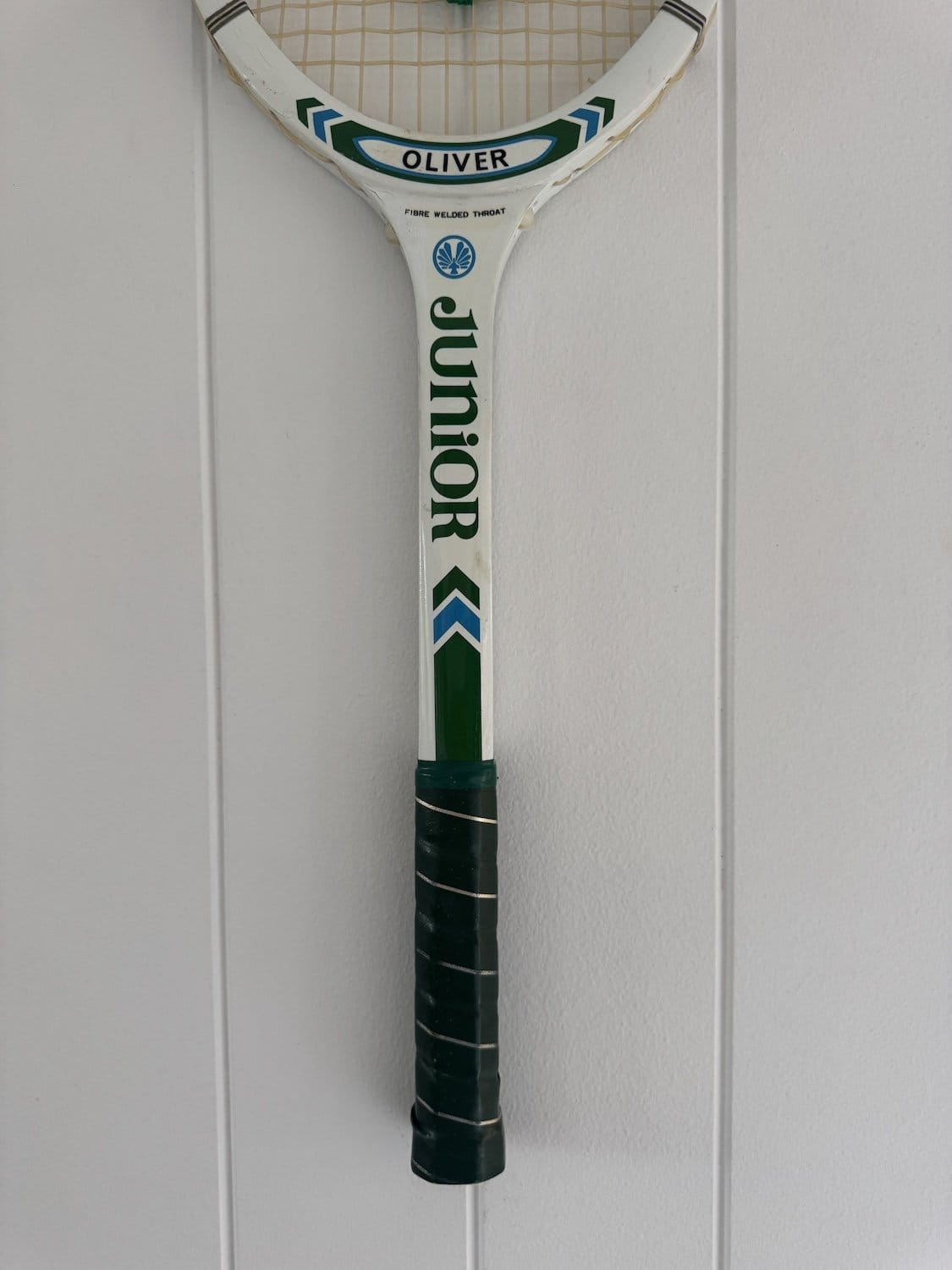 Vintage Tennis Racquet With Green Woven Heart