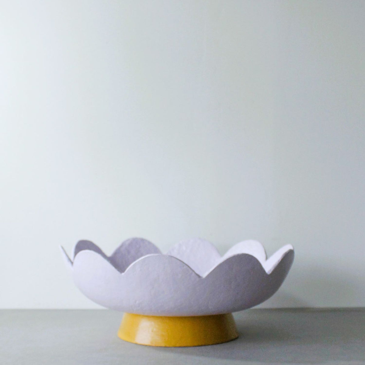 Scalloped Two Tone Bowl - Lilac / Mustard