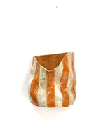 Mid Crush Wall Vase 'Copper White Stripe'