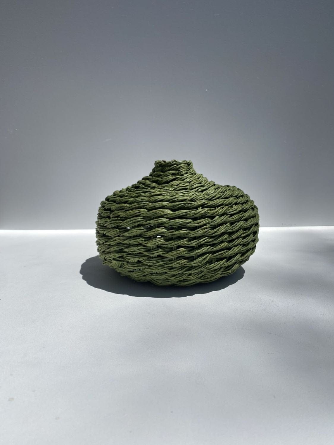 Woven Bud Vase In Green