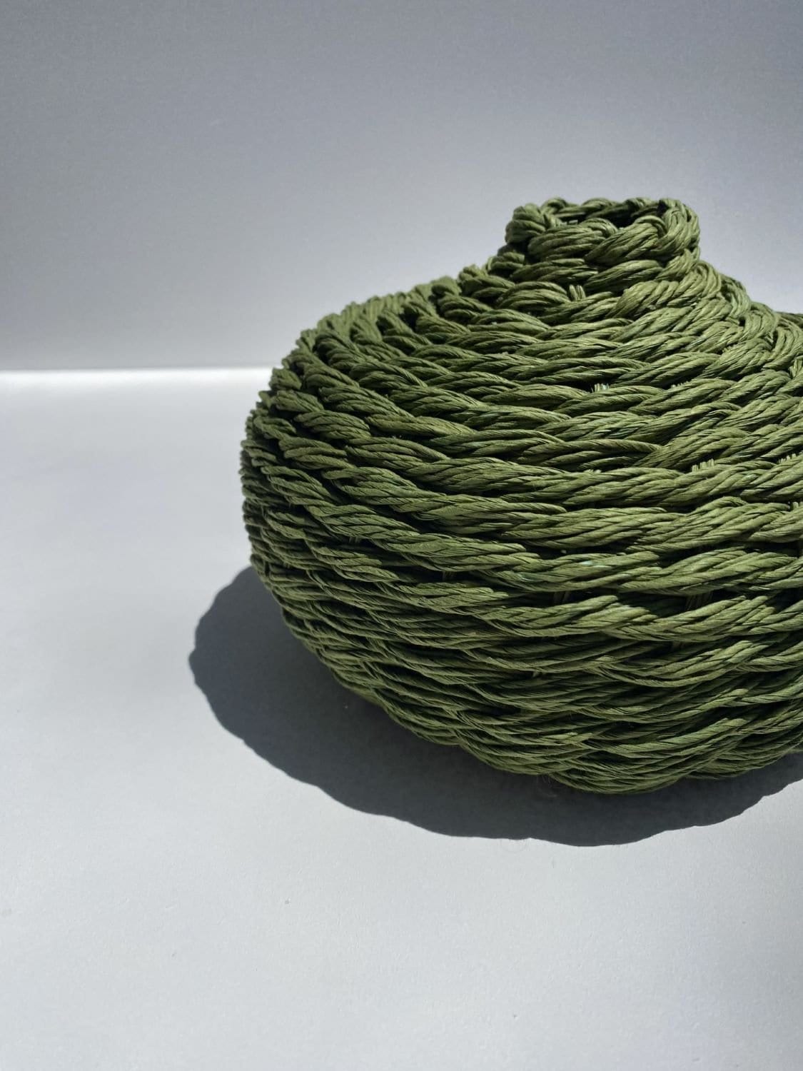 Woven Bud Vase In Green