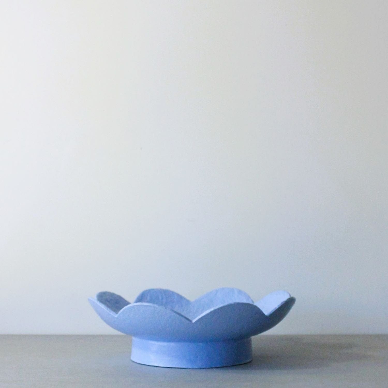 Scalloped Pedestal Bowl - Cornflower Blue