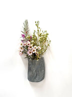 Short Crush Wall Vase 'Steel'