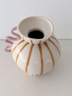 Charlie Brown - Sculptural Vessel With With Light Brown Stripes