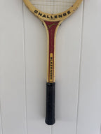 Vintage Tennis Racquet Wall Hanging With Woven Heart - Navy