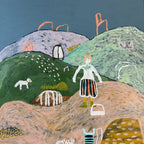 Ursula Piffs Rocks Into The Dam - Original Art