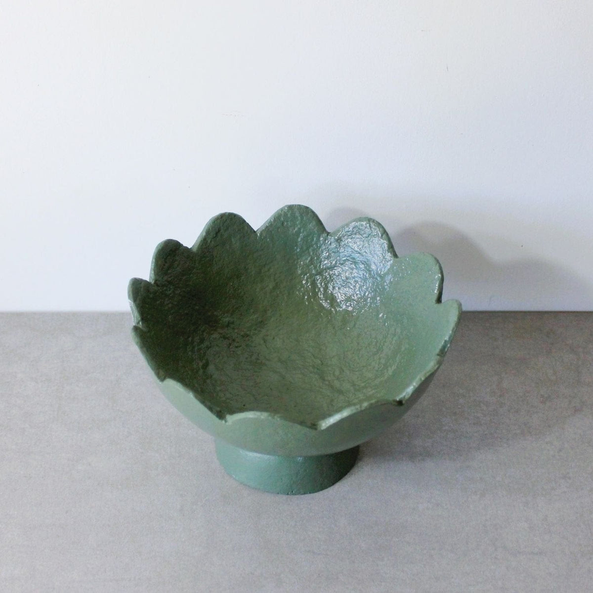 Scalloped Ice Cream Sundae Bowl -  Forest Green