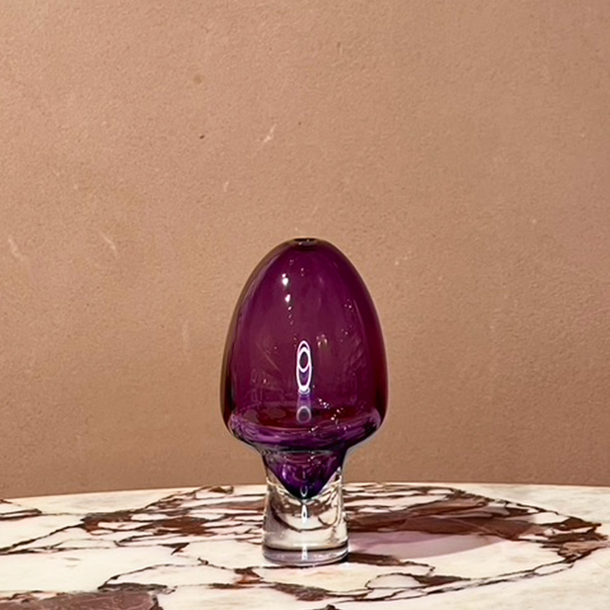 Yumemiru Glass Vessel Small Tall - Purple