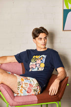 Hello Palm Springs Oversize Tee - Dark Navy