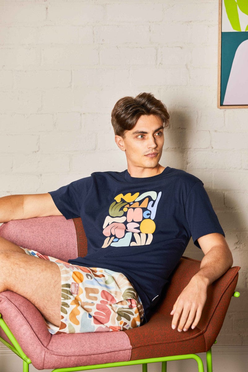 Hello Palm Springs Oversize Tee - Dark Navy