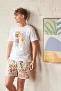 Hello Palm Springs Oversize Tee - Ivory-Fashion-Ben Sherman-Greenhouse Interiors Pty Ltd