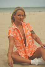 Women’s Terry Towelling Dress - Sunrise Orange