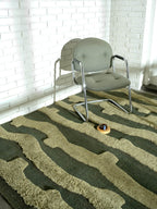 Cradle Green Washable Wool Fine Cut Pile Rug