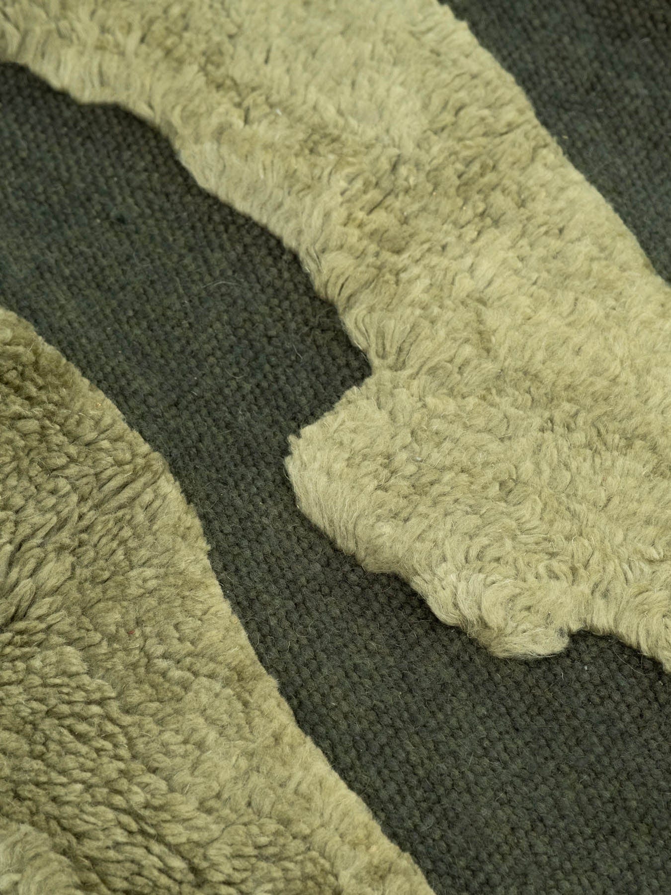 Cradle Green Washable Wool Fine Cut Pile Rug