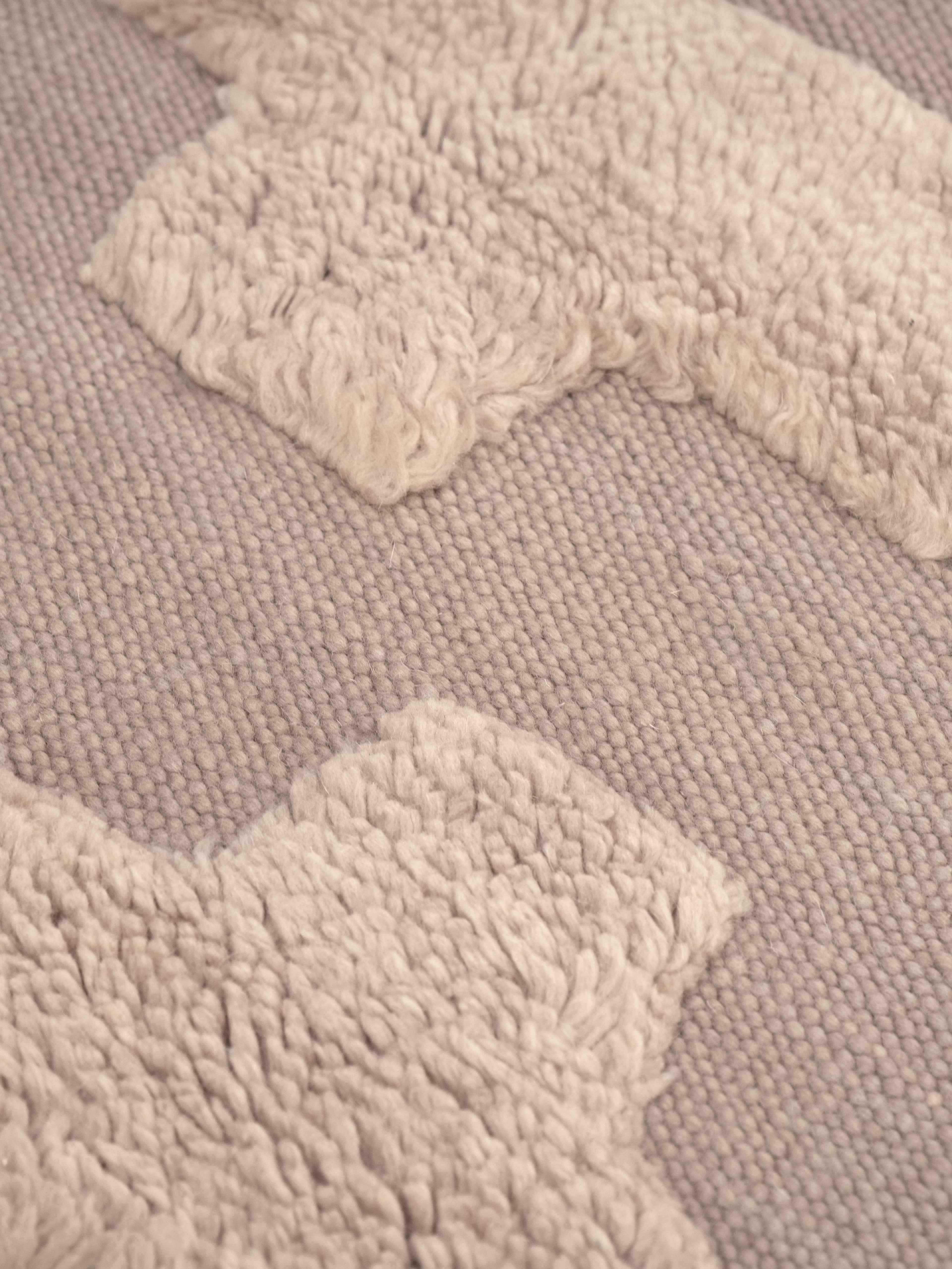 Cradle Neutral Washable Wool Fine Cut Pile Rug