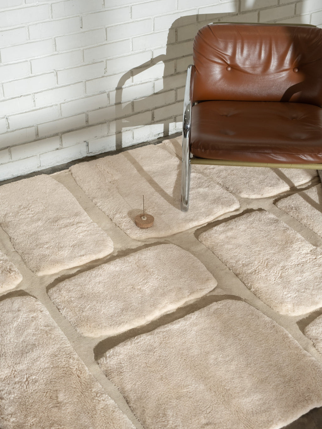 Ember Neutral Washable Wool Fine Cut Pile Rug