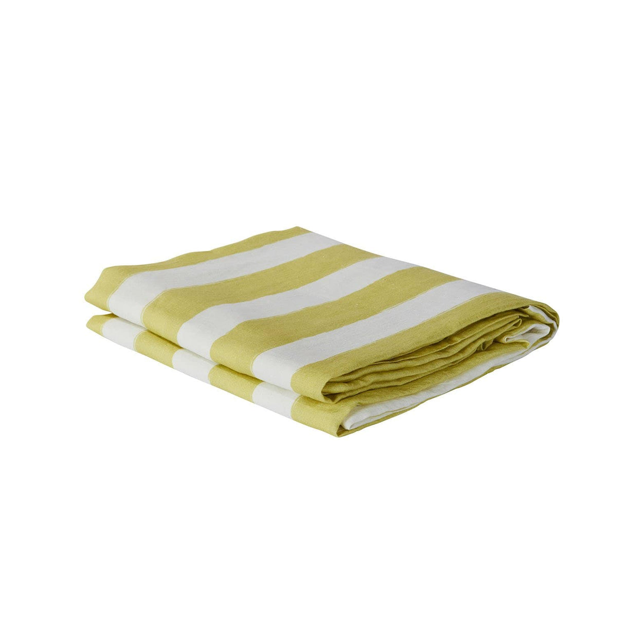 Chartreuse Stripe – Linen Fitted Sheet