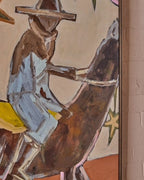 The Rider + Saffron - Original Painting-Original Art-Marcia Priestley-Greenhouse Interiors Pty Ltd