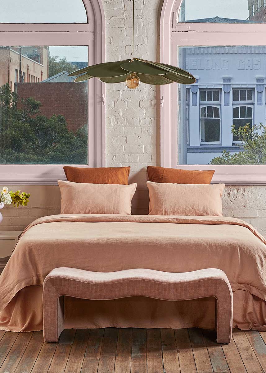 Linen Flat Sheet - Biscuit
