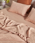 Linen Fitted Sheet - Biscuit-Bedding-Greenhouse-Greenhouse Interiors Pty Ltd
