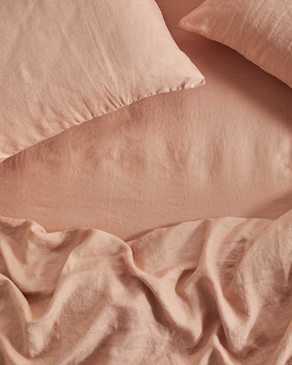 Linen Fitted Sheet - Biscuit
